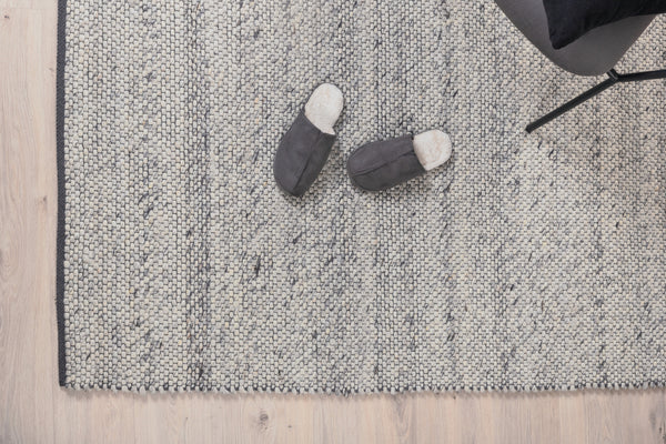 Rechteckiger Teppich GANGA Wolle 240x170cm-Grau