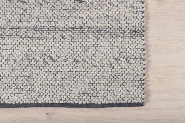 Rechteckiger Teppich GANGA Wolle 240x170cm-Grau