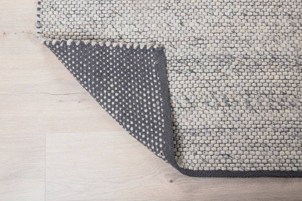 Rechteckiger Teppich GANGA Wolle 240x170cm-Grau