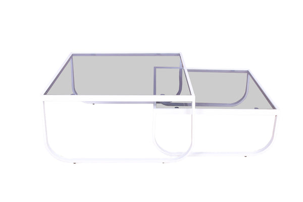 Soffbord ROCKER 80,7*80,7*40-Glas Vit
