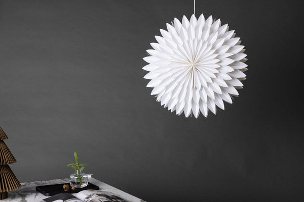 Taklampa STORLIEN Papper E14 ⌀80-Vit