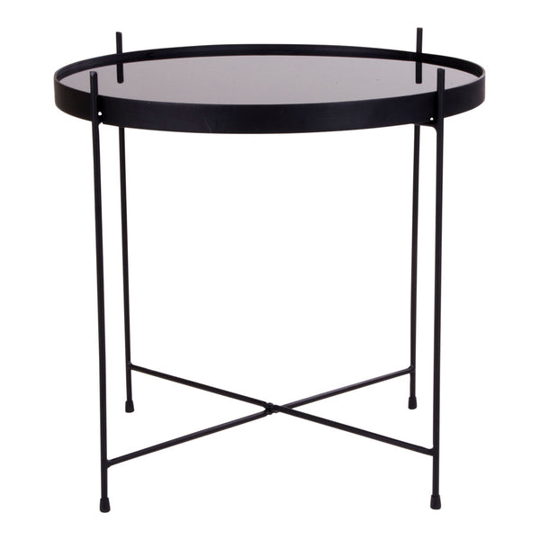 Soffbord VENEZIA Glas Ø48xh48cm Svart