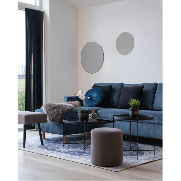 Soffbord VENEZIA Glas Ø48xh48cm Svart