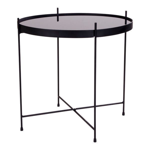 Soffbord VENEZIA Glas Ø48xh48cm Svart