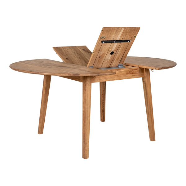 Utdragbar Matbord METZ Oljad ek Ø118x118-158x75 -Natur