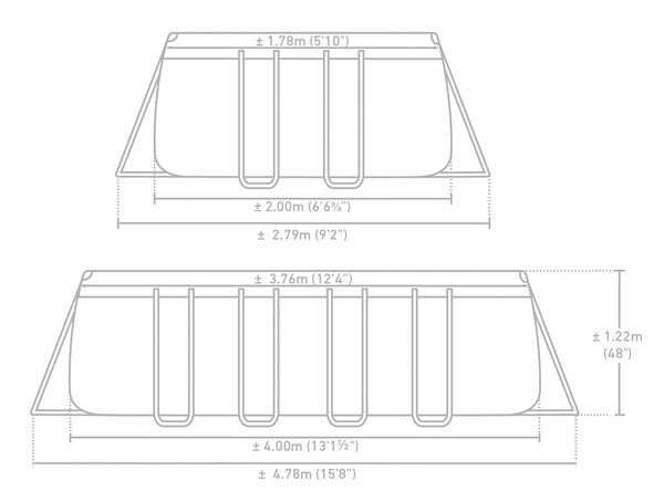 INTEX Prism Frame Simbassäng 400 x 200 x 122 cm