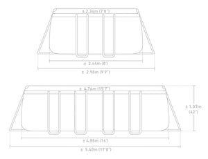 INTEX Prism Frame Pool 488 x 244 x 107 cm - Rektangulär Pool Ovan Jord