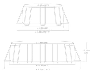 INTEX Prism Oval Frame Simbassäng 503 x 274 x 122 cm