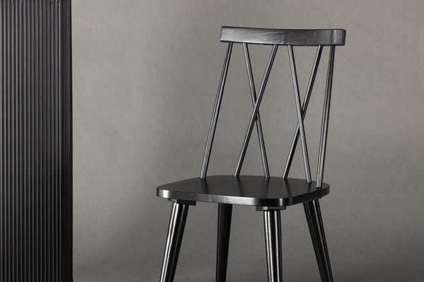 Matstolar MARIETTE Gummi trä 88x43x50cm Svart-2st