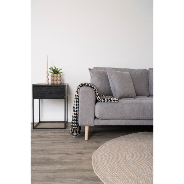 SIDE Bomull Pläd Svart/Beige 130x180 cm