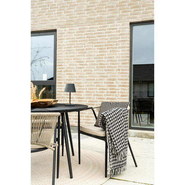 SIDE Bomull Pläd Svart/Beige 130x180 cm