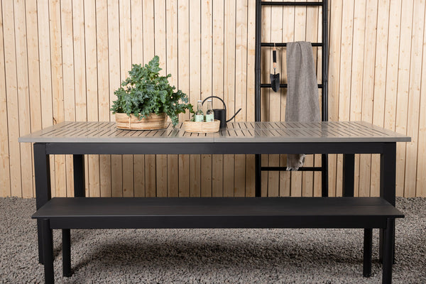 Rektangulära Matbord ALBANY Teak 224x100 Mörkgrå
