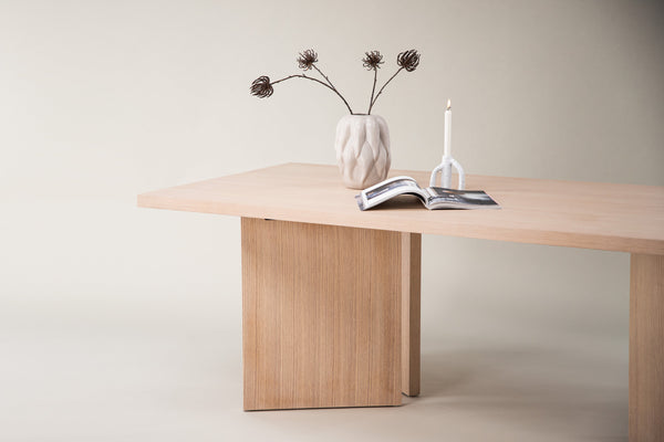Dining table BASSHOLMEN MDF 100x240 White plastered