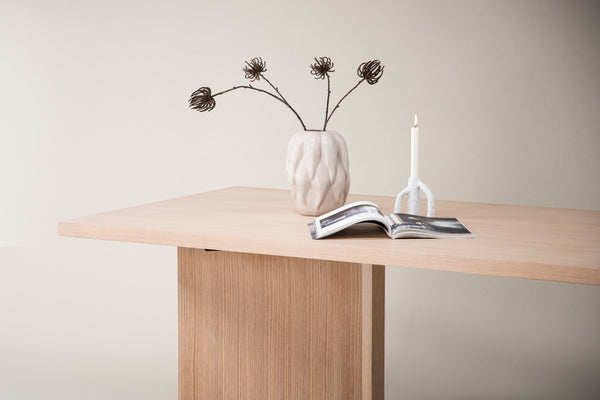 Dining table BASSHOLMEN MDF 100x240 White plastered