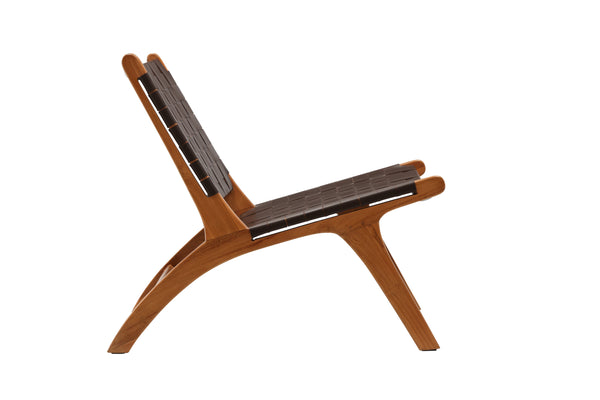 Lounge fåtölj RIKE Teak 77x65x69cm-Brun