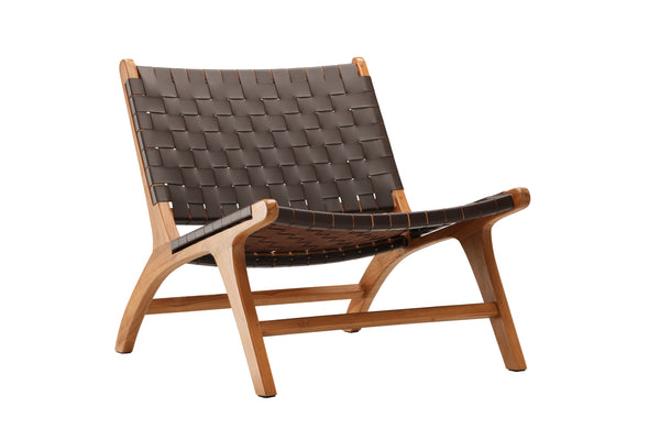 Lounge fåtölj RIKE Teak 77x65x69cm-Brun