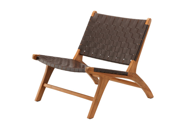 Lounge fåtölj RIKE Teak 77x65x69cm-Brun