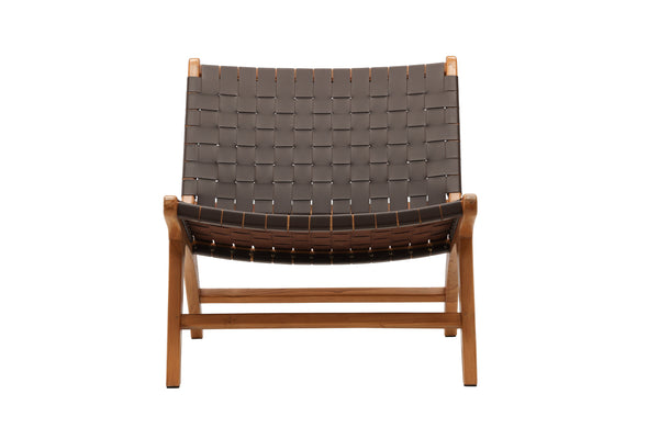 Lounge fåtölj RIKE Teak 77x65x69cm-Brun