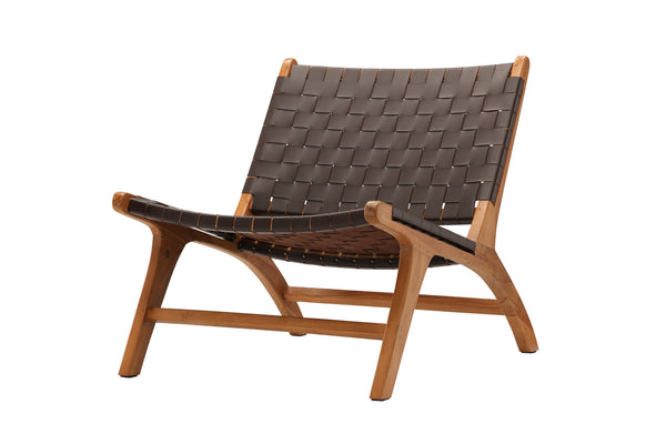 Lounge fåtölj RIKE Teak 77x65x69cm-Brun