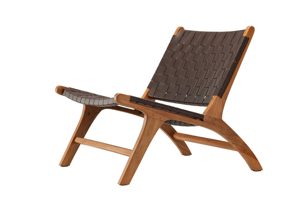 Lounge fåtölj RIKE Teak 77x65x69cm-Brun