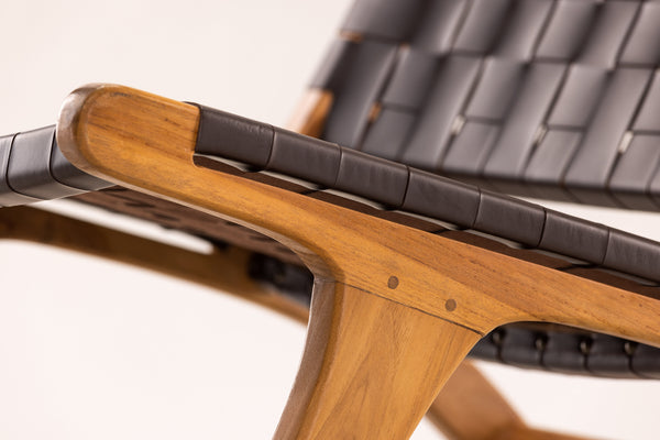 Lounge fåtölj RIKE Teak 77x65x69cm-Brun