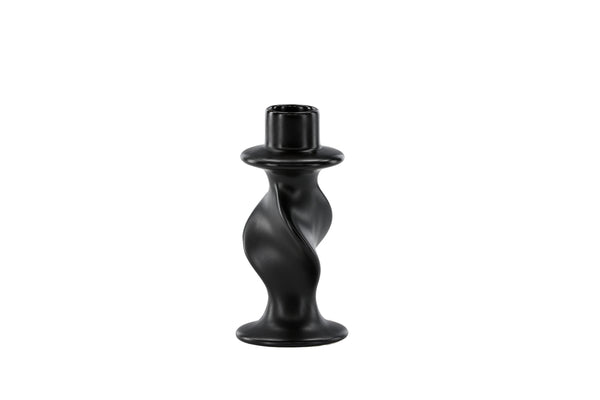 Kerzenständer GLORY Steingut Schwarz - ⌀6*H12cm