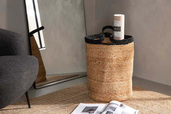 Korgar KANPUR Jute ⌀35-Natur/Svart