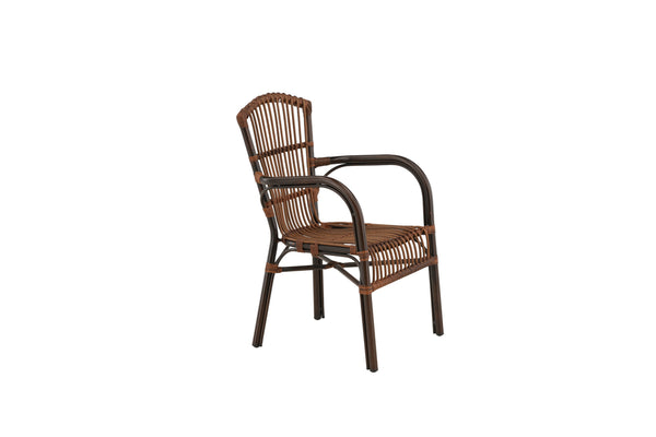 GALERA Esszimmerstühle Rattan Braun