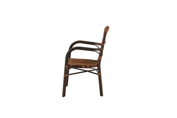 GALERA Esszimmerstühle Rattan Braun