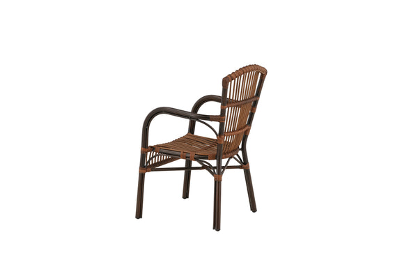 GALERA Esszimmerstühle Rattan Braun