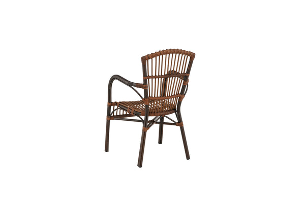 GALERA Esszimmerstühle Rattan Braun