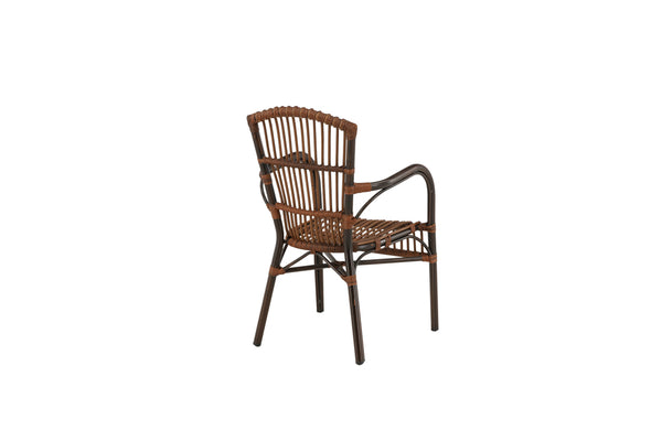 GALERA Esszimmerstühle Rattan Braun
