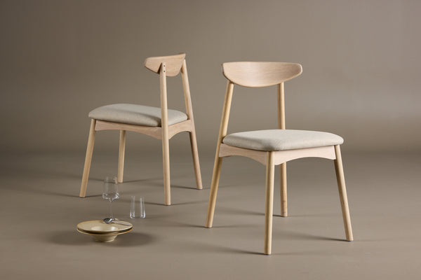 Dining chairs VEN 2-pack White plastered