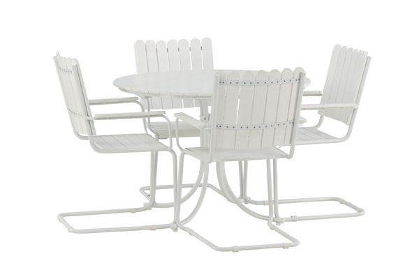 Matgrupper HOLMSUND Aintwood 2in1 ( Matbord & Matstolar) Vit