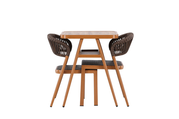 Café Set AMADORA Aluminium Brun