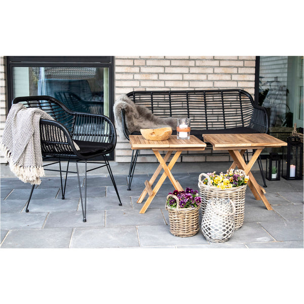 Soffa TRIESTE PU Rattan 68x126x81 Svart