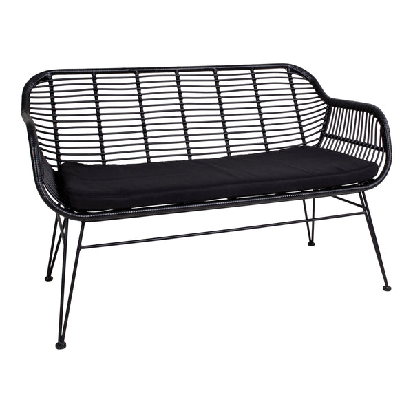 Soffa TRIESTE PU Rattan 68x126x81 Svart