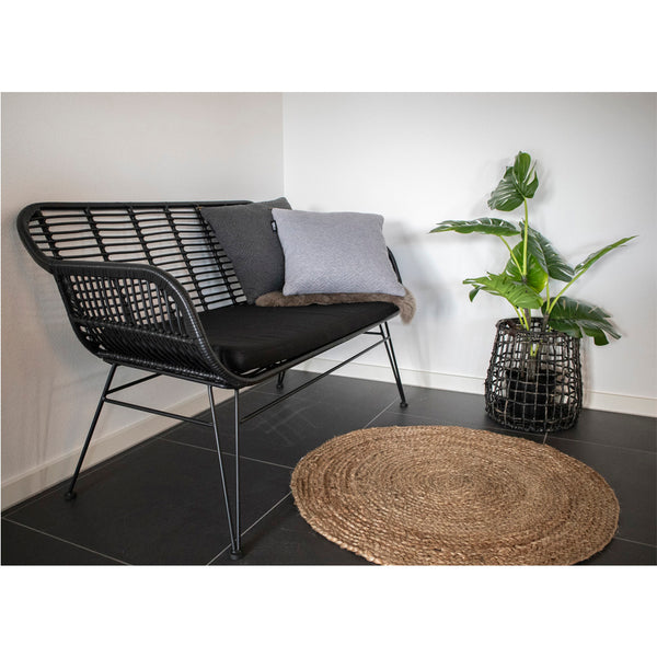 Soffa TRIESTE PU Rattan 68x126x81 Svart