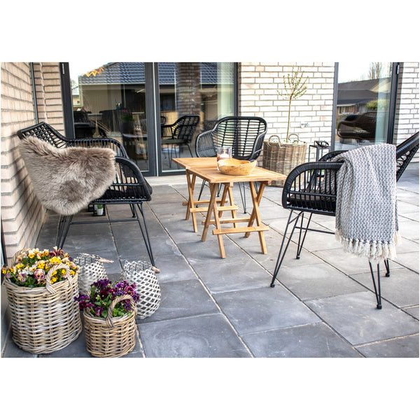Soffa TRIESTE PU Rattan 68x126x81 Svart