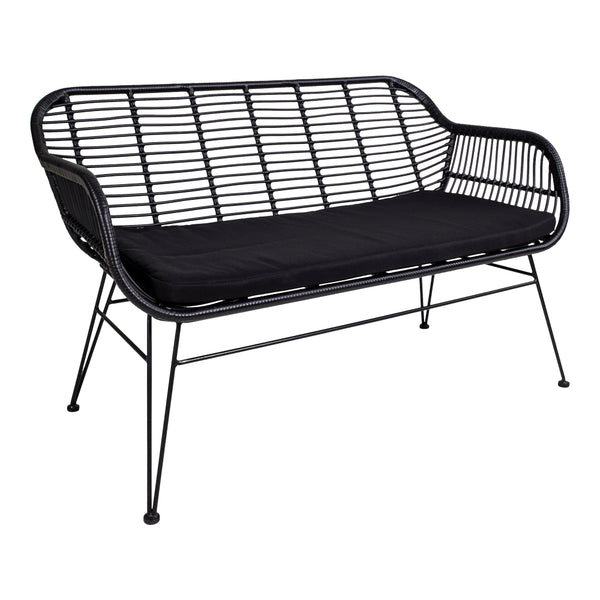 Soffa TRIESTE PU Rattan 68x126x81 Svart