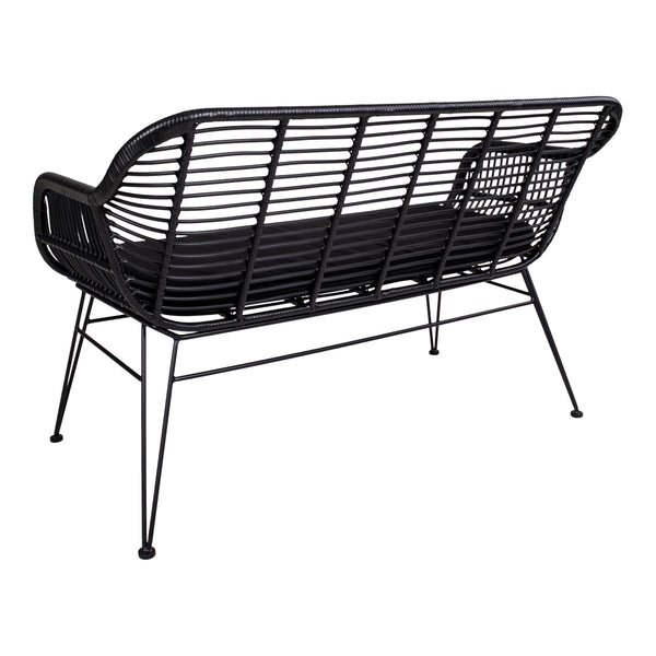 Soffa TRIESTE PU Rattan 68x126x81 Svart
