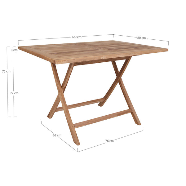 Matbord OVIEDO Teak 120*80*75 cm-Natur