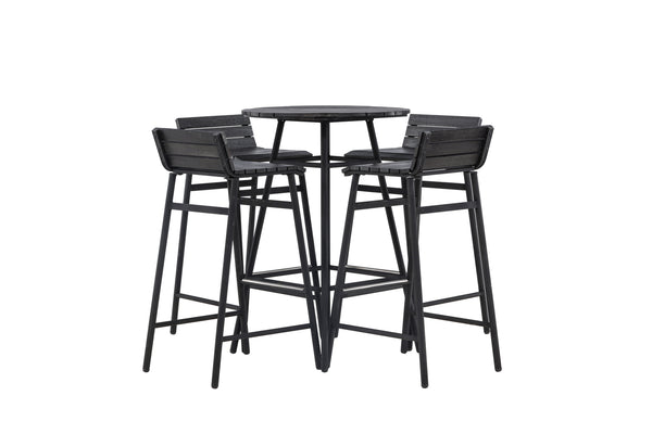 Bar Set MEXICO Akacia 2in1 (Barstol & Barbord) Svart