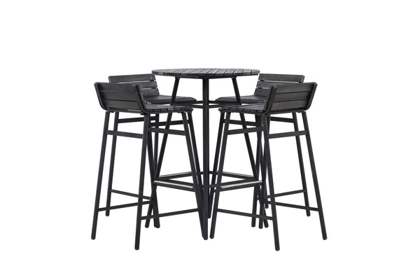 Bar Set MEXICO Akacia 2in1 (Barstol & Barbord) Svart