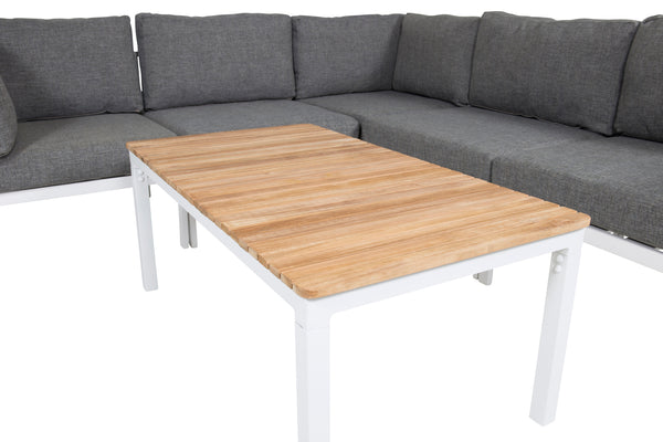 BRASILIA & COPACABANA Soffbord 110x60 Natur + Soffmoduler Vit