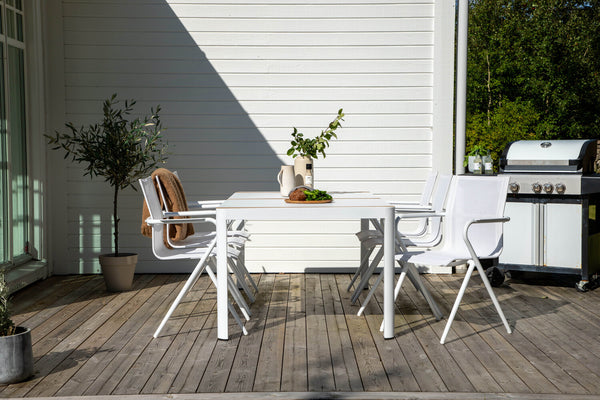 Matgrupp ALINA & TOGO Matstolar 6st Vit + Matbord 200x100 Vit