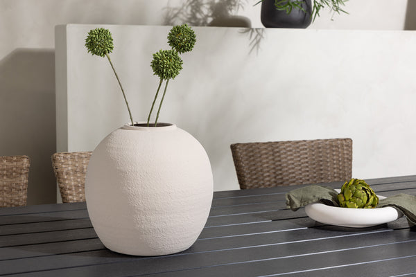 Matgrupp GARCIA & MALINA Matbord 200x100x74 Svart + Matstolar 6st Natur