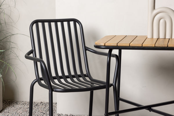 Cafégrupp HOLMBECK & PEKING Cafebord 70x88x74 Natur + Matstolar 2st Svart