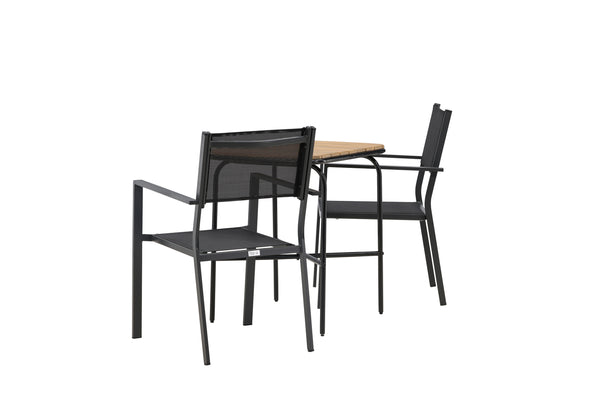 Cafégrupp COPACABANA & HOLMBECK Matstolar 2st Svart + Cafebord 70x88x74 Natur