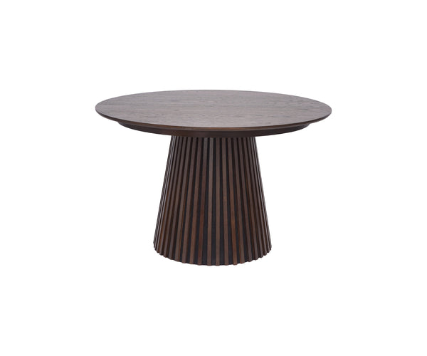 Matbord OSAKA Ek Fanér ø120x120-160-200x75-Mörkbrun